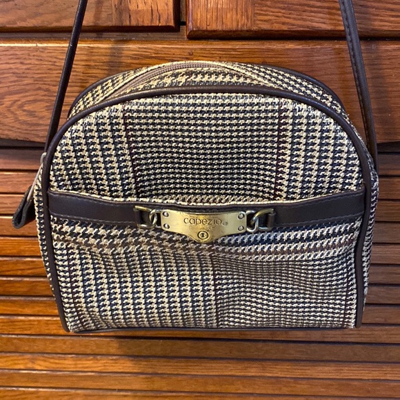 Vintage Capezio Vinyl Glenplaid crossbody - Picture 1 of 5